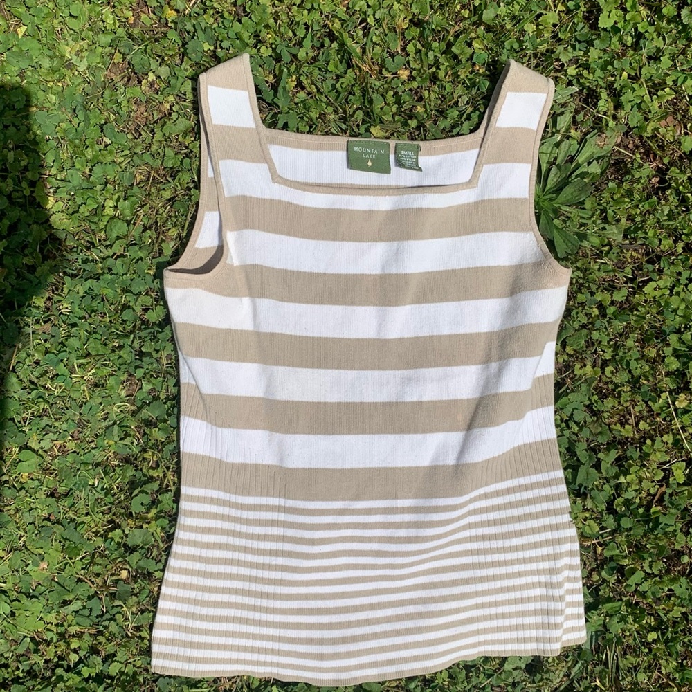 White and tan, tank top